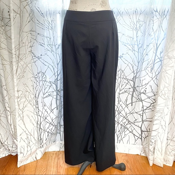 Giorgio Armani Collezioni black wide leg high rise waisted dress pants slacks - Picture 3 of 15